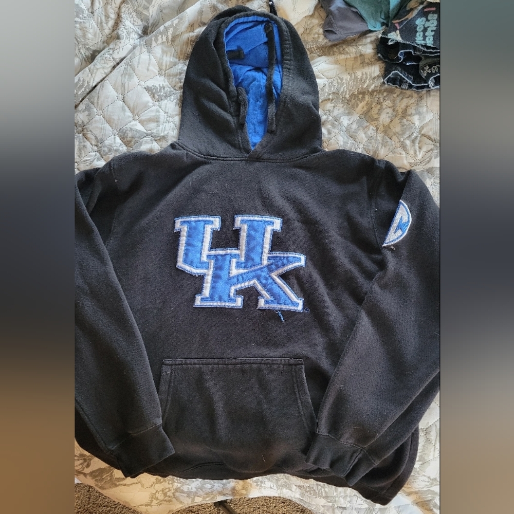 Black Hoodie with Blue Logo